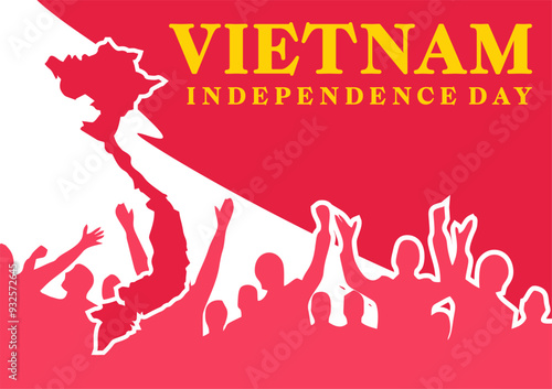 happy vietnam independence day with vietnamese flag