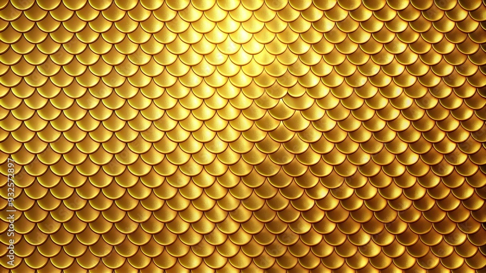 Luxurious golden scales texture with elegant metallic pattern, shiny surface Luxurious golden scales texture with elegant metallic pattern, shiny surface