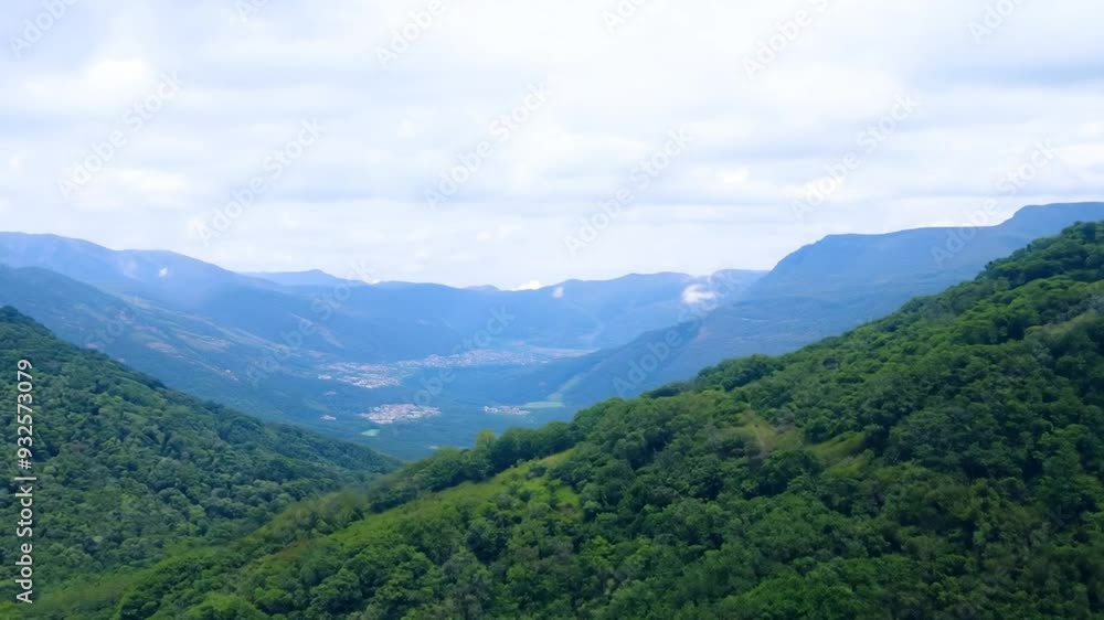 Scenic View of Lush Mountains and Valley During Daytime Generative AI Scenic View of Lush Mountains and Valley During Daytime Generative AI