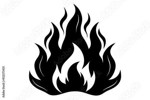 

flame and fire black icon silhouette vector, Fire flame icon
