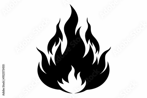 

flame and fire black icon silhouette vector, Fire flame icon
