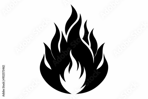 

flame and fire black icon silhouette vector, Fire flame icon
