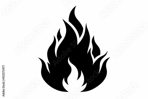 

flame and fire black icon silhouette vector, Fire flame icon
