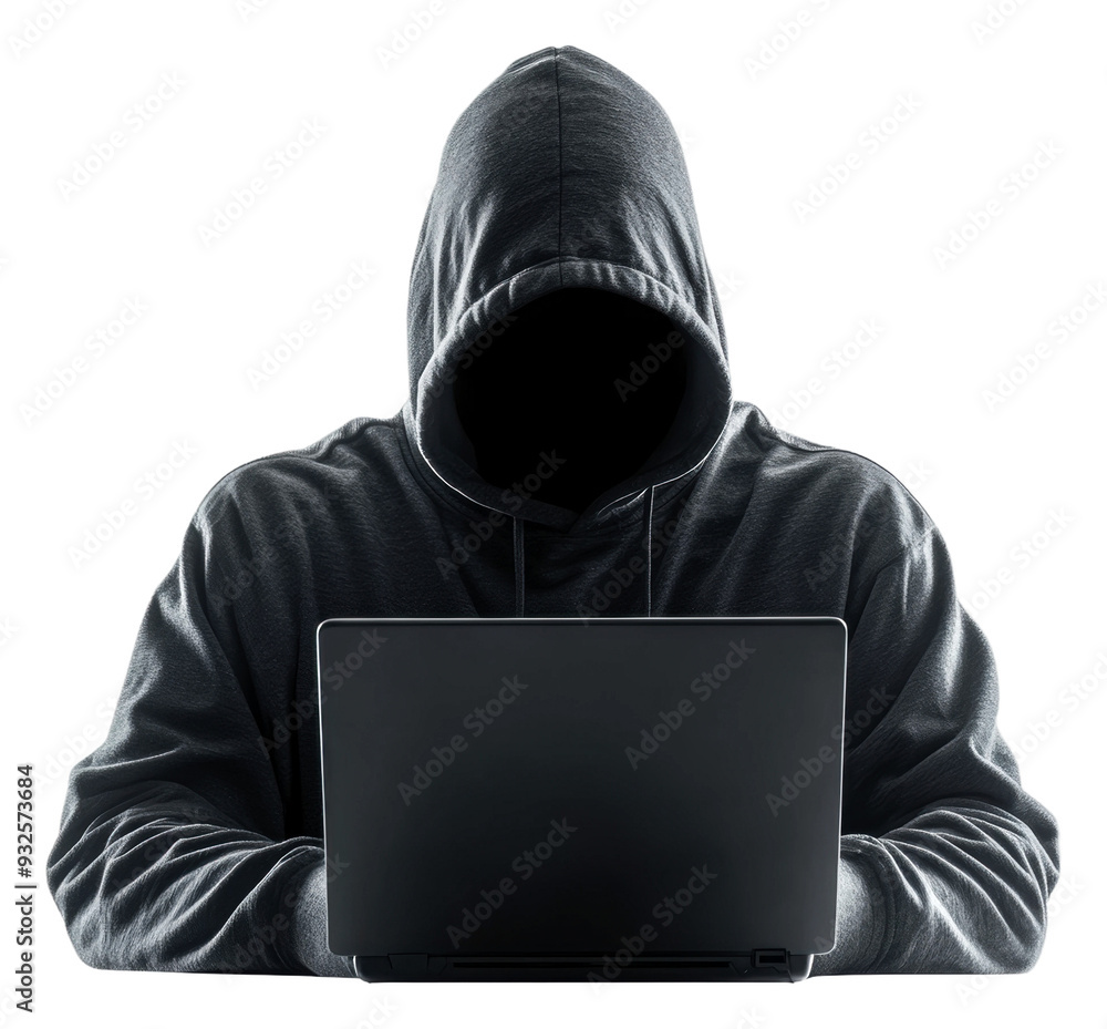 PNG Figure in hoodie typing on laptop PNG Figure in hoodie typing on laptop