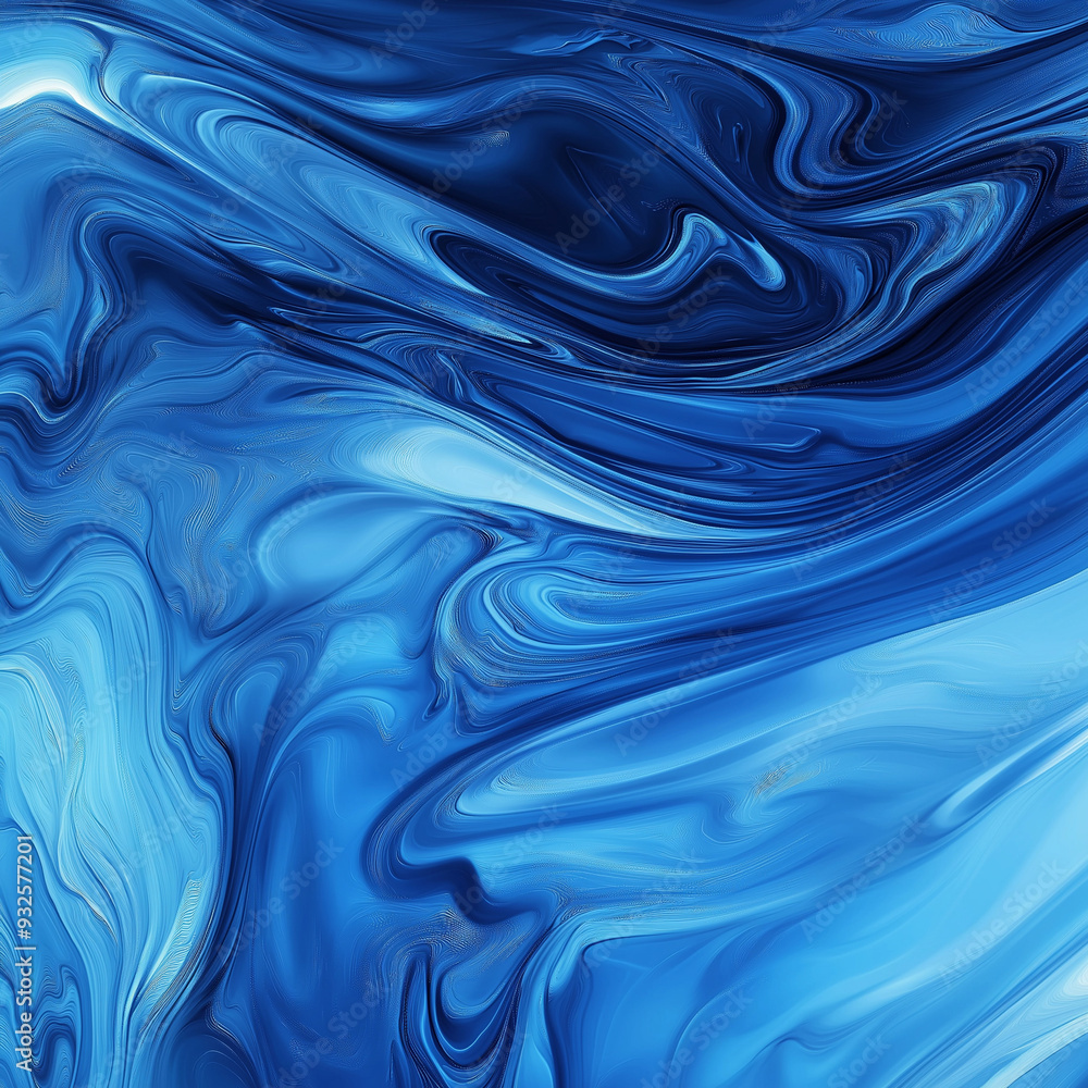 Obraz premium Abstract Blue Liquid Marble Texture, Fluid Art Design Background
