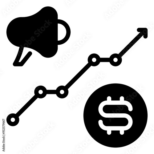 profit icon, glyph icon style