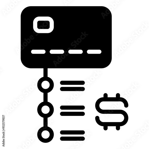 credit icon, glyph icon style