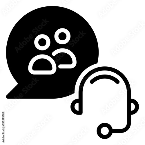 costumer service icon, glyph icon style