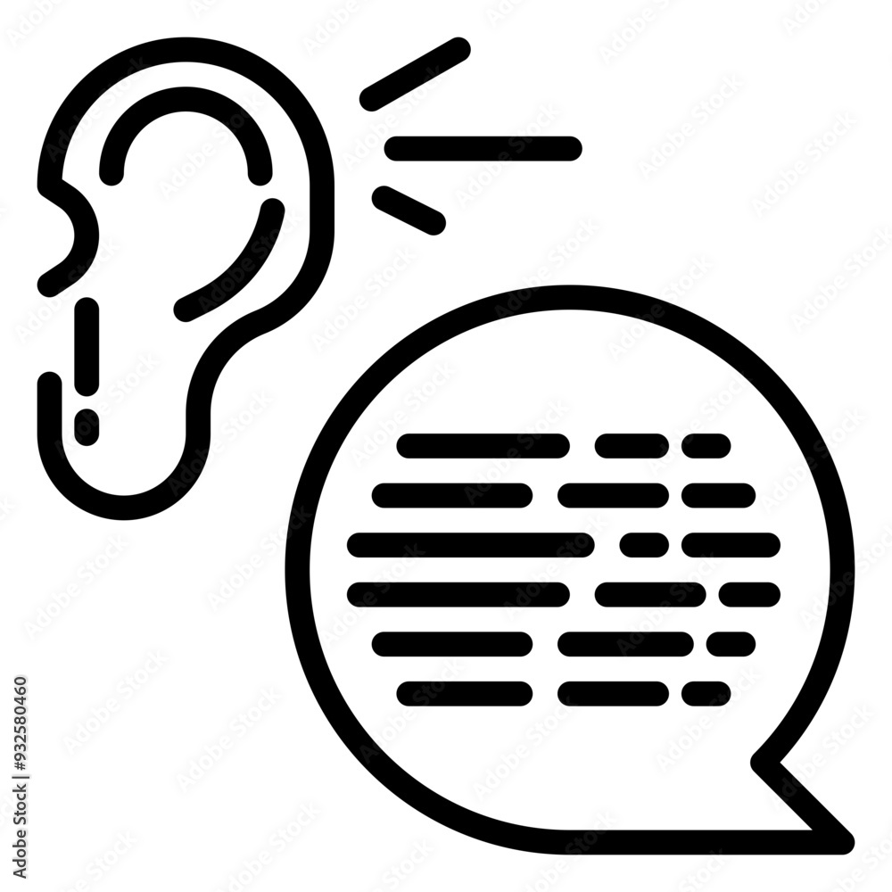 Obraz premium ear icon, line icon style