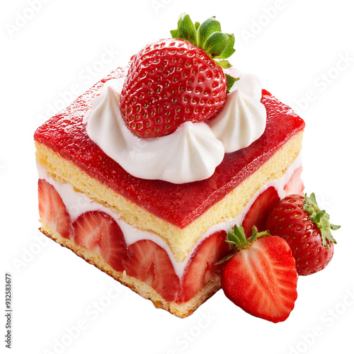  strawberry shortcake isolated on white