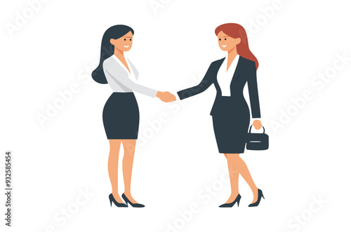 Businesswoman handshaking. Illustrator resource for presentation, concept for a business deal. 