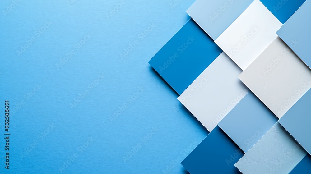 Take turns top view array of blue-toned paper samples spread out on a smooth surface cool tones creating a sense of tranquility and harmony in the design layout copy space for text Take turns top view array of blue-toned paper samples spread out on a smooth surface cool tones creating a sense of tranquility and harmony in the design layout copy space for text
