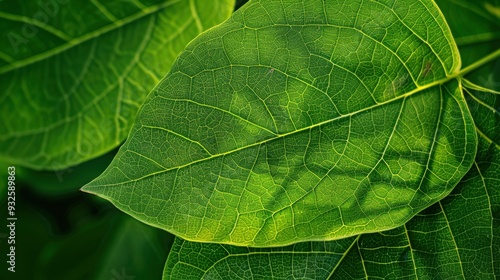 green leaf background , ai