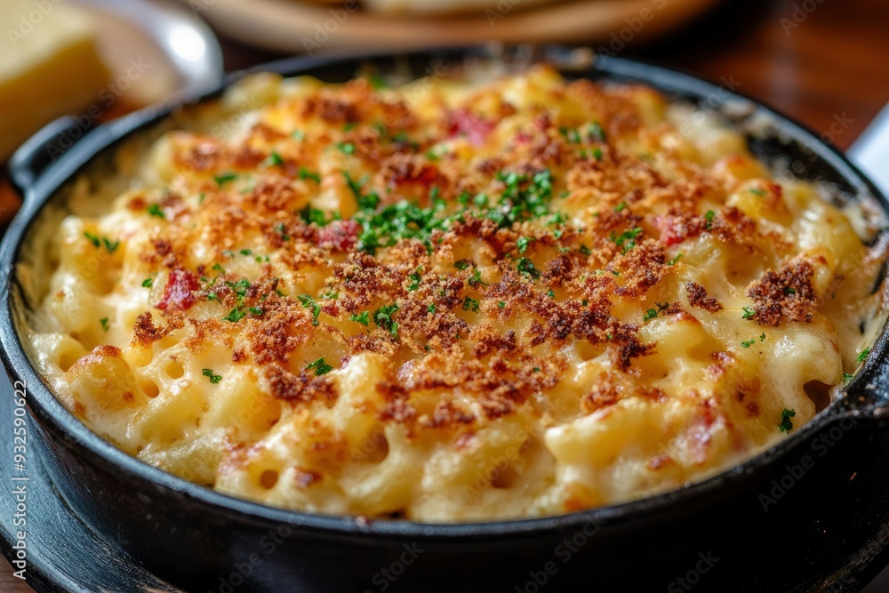 Creamy Mac and Cheese with Crispy Topping and Parsley Creamy Mac and Cheese with Crispy Topping and Parsley