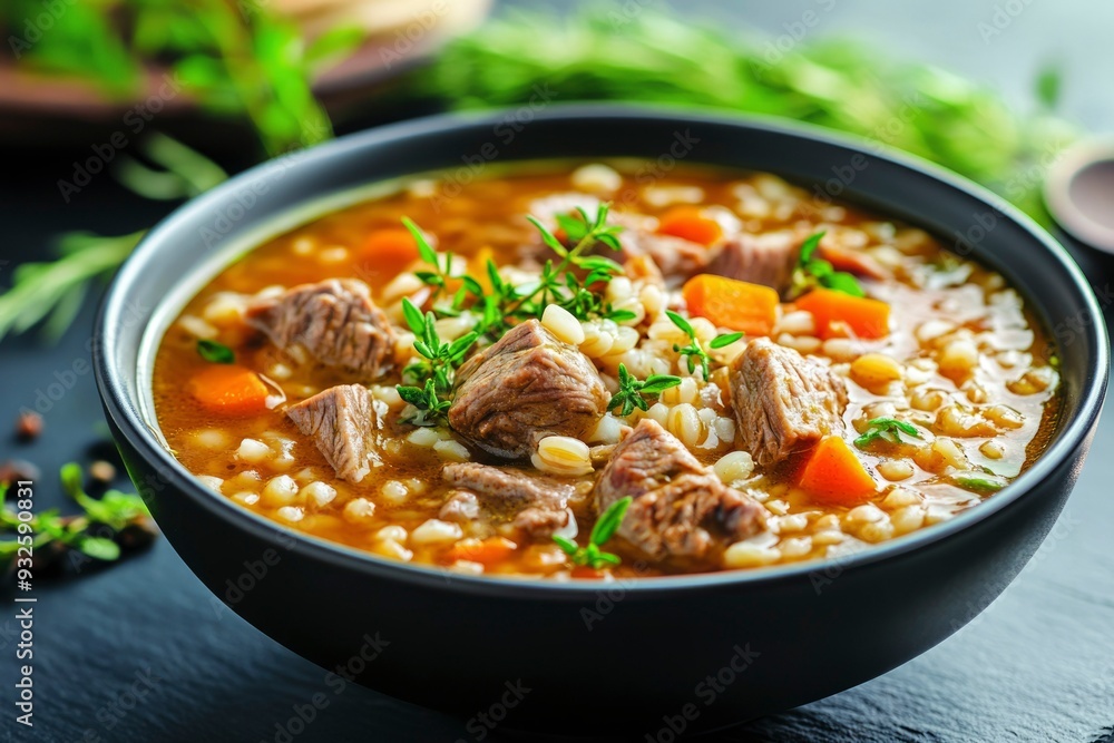 Hearty Beef and Barley Soup with Carrots and Thyme Hearty Beef and Barley Soup with Carrots and Thyme