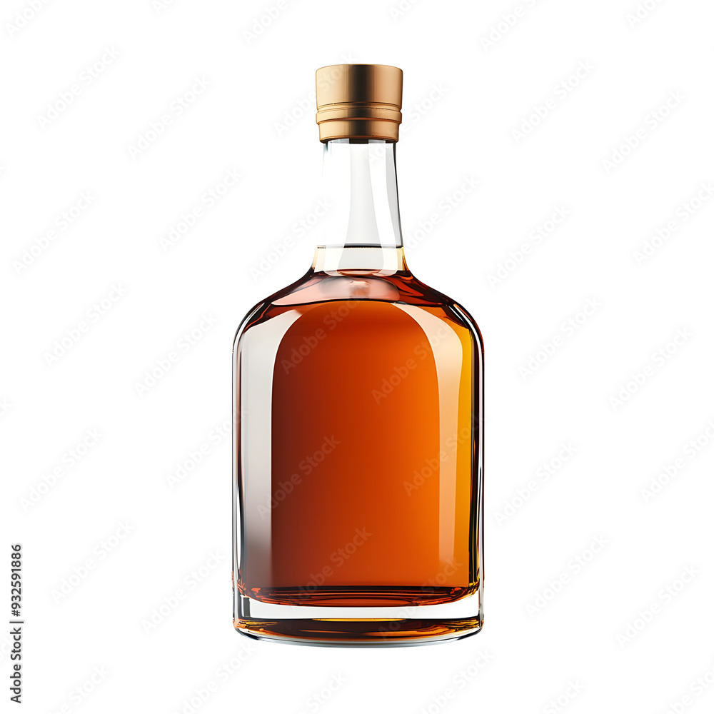 Elegant Brandy Bottle on White Background - Premium Alcohol Drink Product Photo Elegant Brandy Bottle on White Background - Premium Alcohol Drink Product Photo
