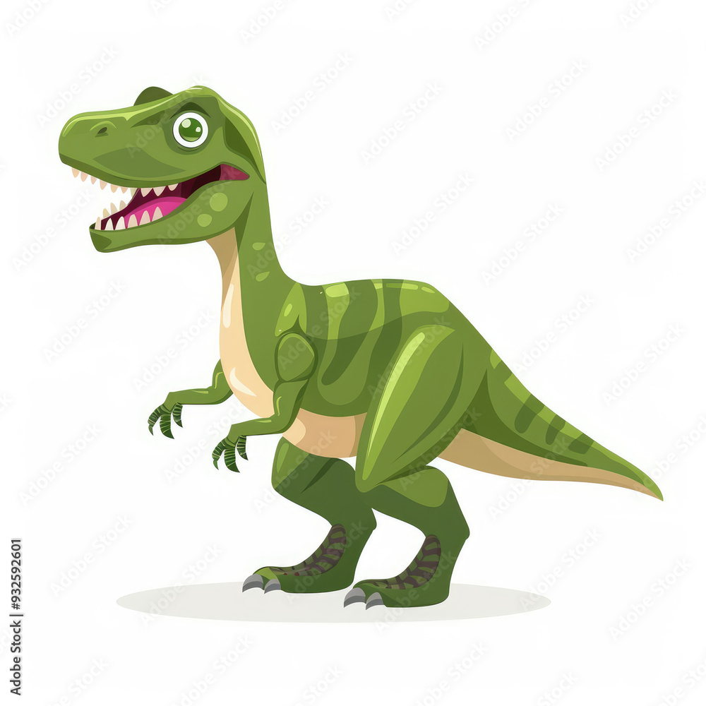 Obraz premium A cartoon image of a dinosaur isolated white background,2d flat vector 