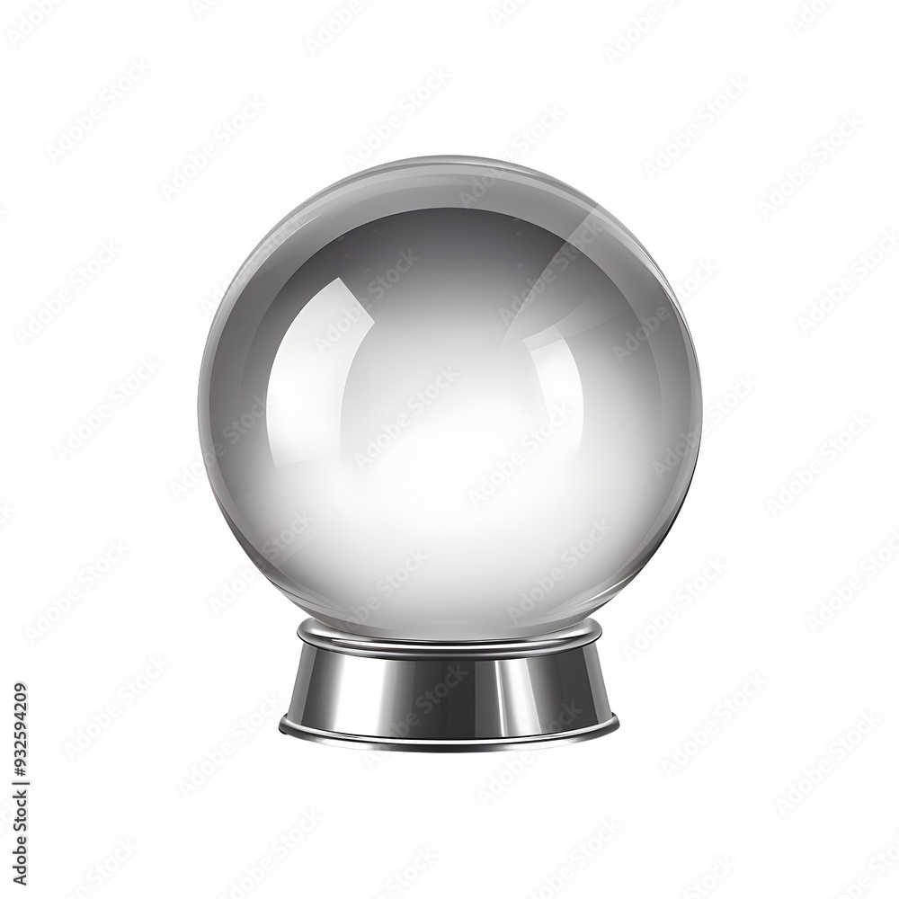 Transparent Crystal Ball Prop on White Background for Mystical or Fortune Telling Concepts Transparent Crystal Ball Prop on White Background for Mystical or Fortune Telling Concepts