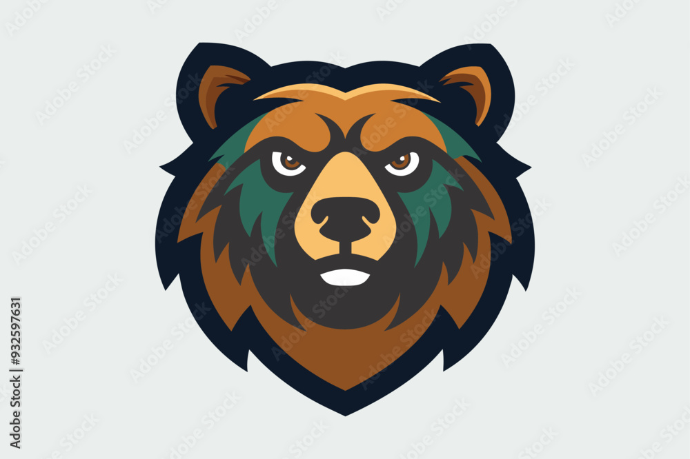 Obraz premium Silhouettes of a Bear with Cubs Mascot Logo Vector Printable Wildlife Graphic Design