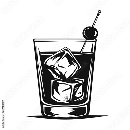 Old fashioned cocktail icon.