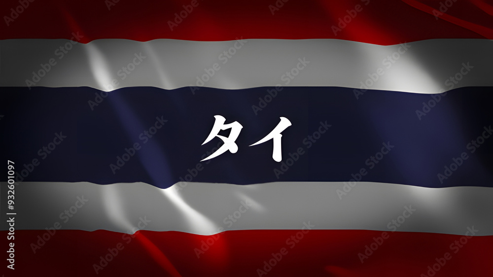 タイの国旗に国名(日本語) タイの国旗に国名(日本語)
