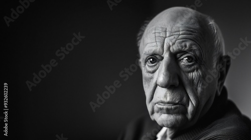 Close-up Portrait of a Thoughtful Elderly Man