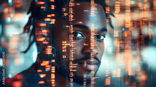 A close-up of a person with...