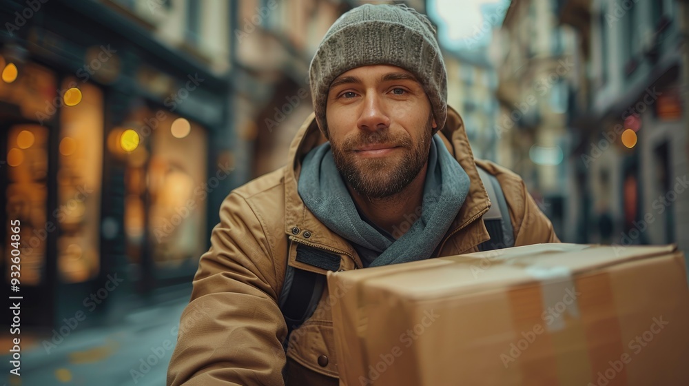 male courier,bicycle delivering packages in city copy space male courier,bicycle delivering packages in city copy space