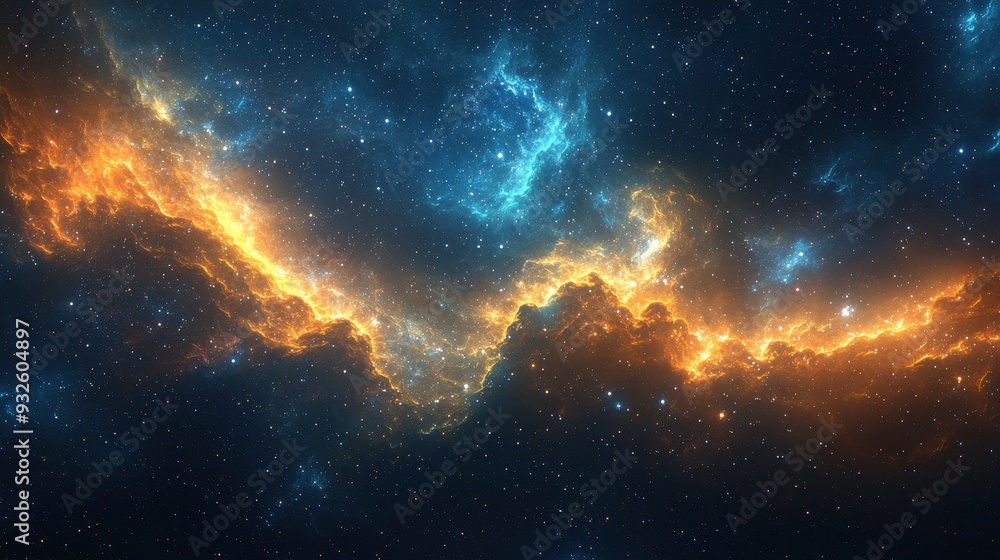 Fototapeta premium Cosmic Nebula with Stars and Galactic Dust