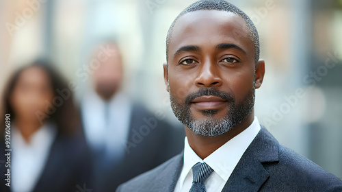 A confident businessman in ...