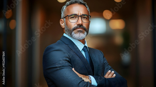 A confident businessman sta...