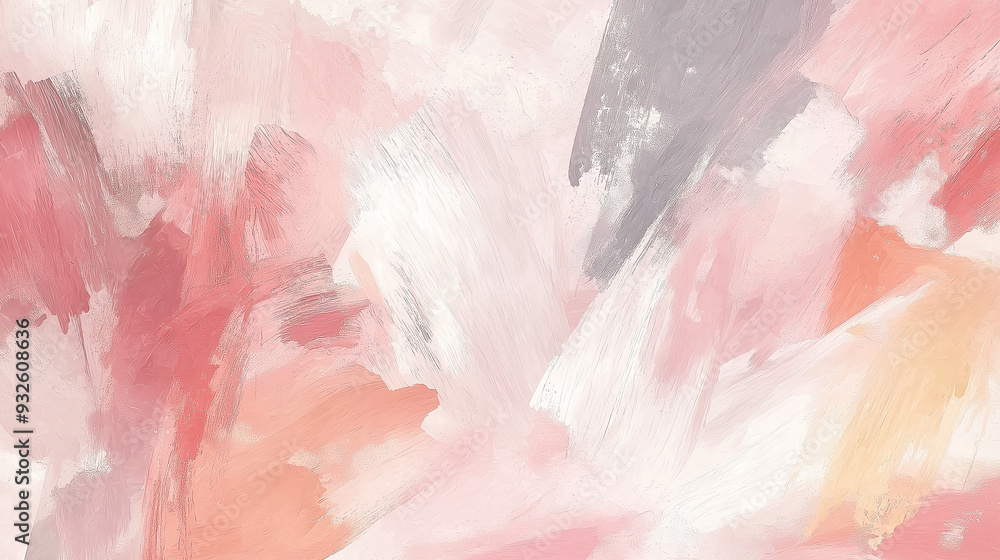 Fototapeta premium abstract gouache paint background. lovely, romantic and sophisticated impression. soft, rounded, large brush stroke. using dusty rose, apricot beige, muted soft pink.