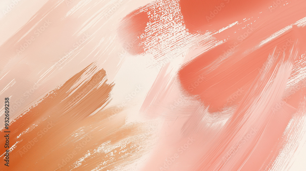 Fototapeta premium abstract gouache paint background. lovely, romantic, playful and sophisticated impression. soft, rounded, large brush stroke. using dusty rose, apricot beige, muted soft pink.