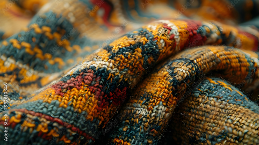 Close Up Knitted Fabric Texture - Colorful Wool Yarn Abstract Background Close Up Knitted Fabric Texture - Colorful Wool Yarn Abstract Background
