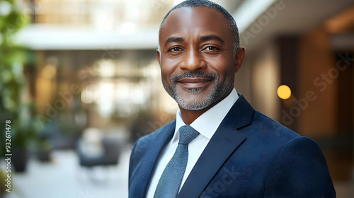 A confident man in a suit s...