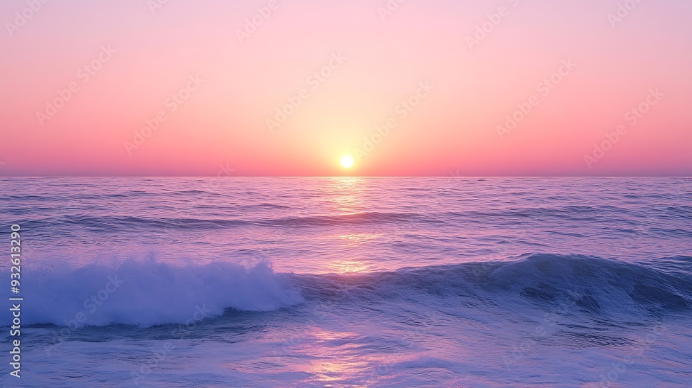 Beautiful Serene Ocean Sunrise over a calm ocean with a soft pink and purple sky Gentle Waves and Calm Horizon Tranquil and Peaceful Nature Scenes Beach and Relaxation Concepts : Generative AI Beautiful Serene Ocean Sunrise over a calm ocean with a soft pink and purple sky Gentle Waves and Calm Horizon Tranquil and Peaceful Nature Scenes Beach and Relaxation Concepts : Generative AI