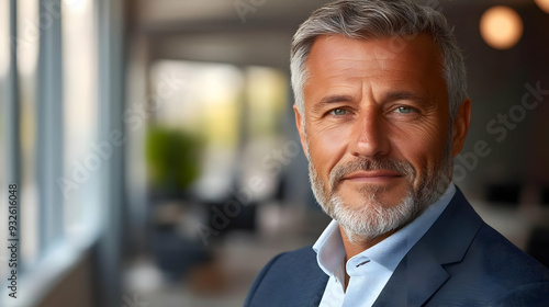 A confident man with gray h...
