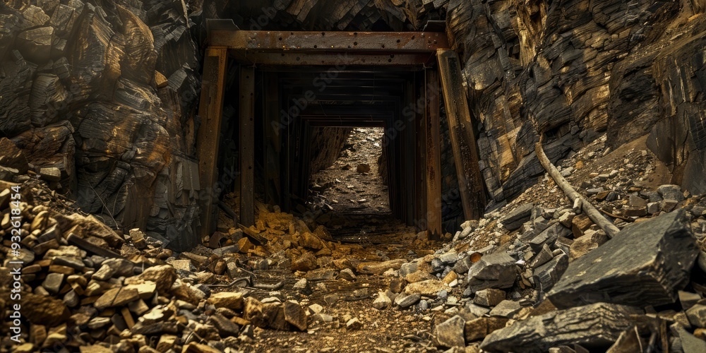 Antique abandoned shaft of a coal mine Antique abandoned shaft of a coal mine