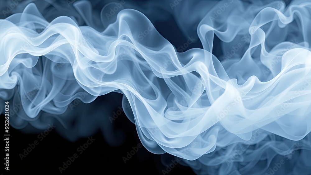 Fototapeta premium Smoke on black, wavy smoke on black isolated background, wavy smoke and black screen wallpaper,