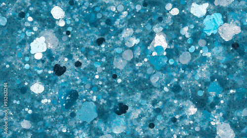 sparkling aquamarine sequin texture with scattered teal and silver accents