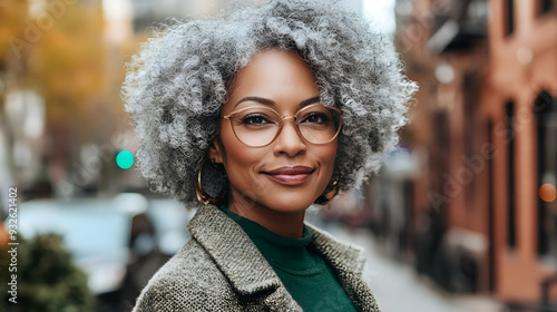 A confident woman with curl...