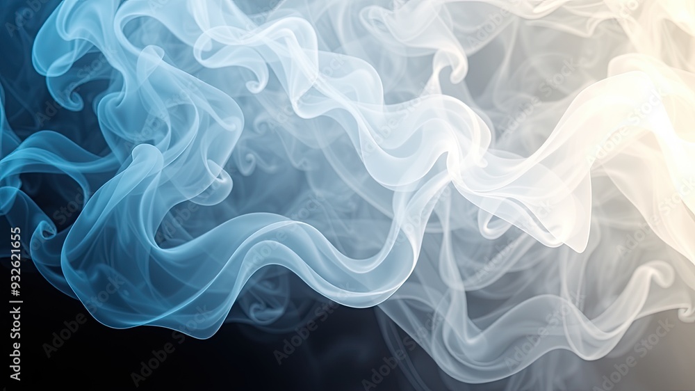 Fototapeta premium Smoke on black, wavy smoke on black isolated background, wavy smoke and black screen wallpaper,