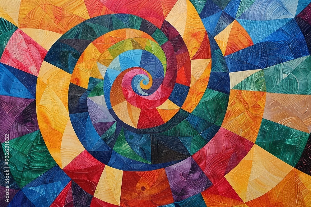 Fototapeta premium ai generative geometric pattern in radial tessellation
