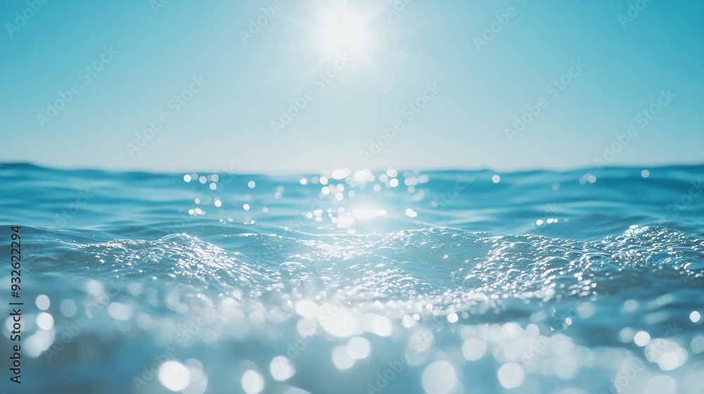 Ocean sea background and the clear sky For summer vacation ideas Nature of summer sea water with sunlight The sea sparkles against the blue sky : Generative AI Ocean sea background and the clear sky For summer vacation ideas Nature of summer sea water with sunlight The sea sparkles against the blue sky : Generative AI