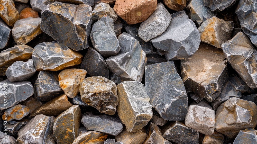 Crushed stones in close up background used in building Crushed stones in close up background used in building
