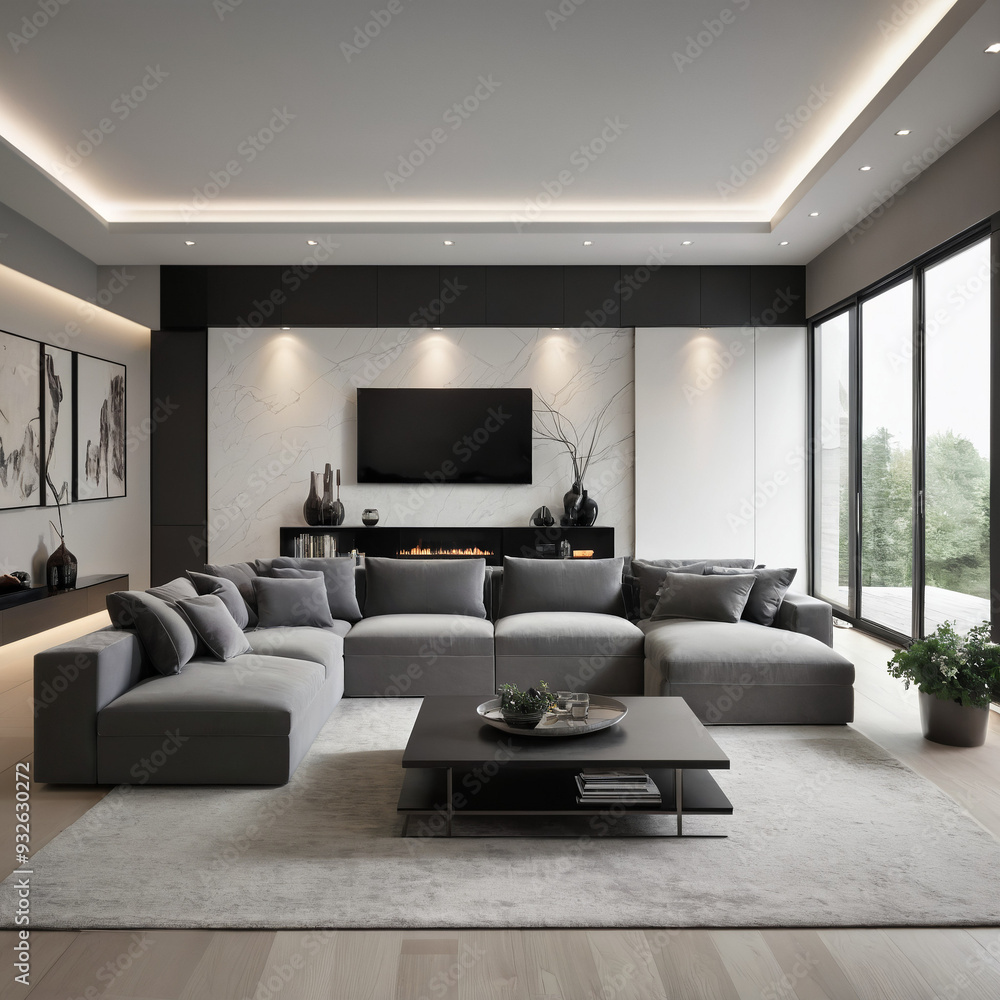 Fototapeta premium Modern living space modern lighting
