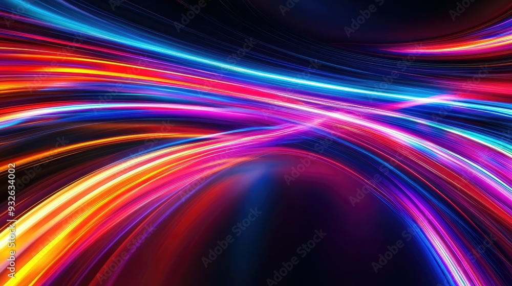 Abstract light trails in vibrant neon colors, creating a dynamic and energetic background. Abstract light trails in vibrant neon colors, creating a dynamic and energetic background.