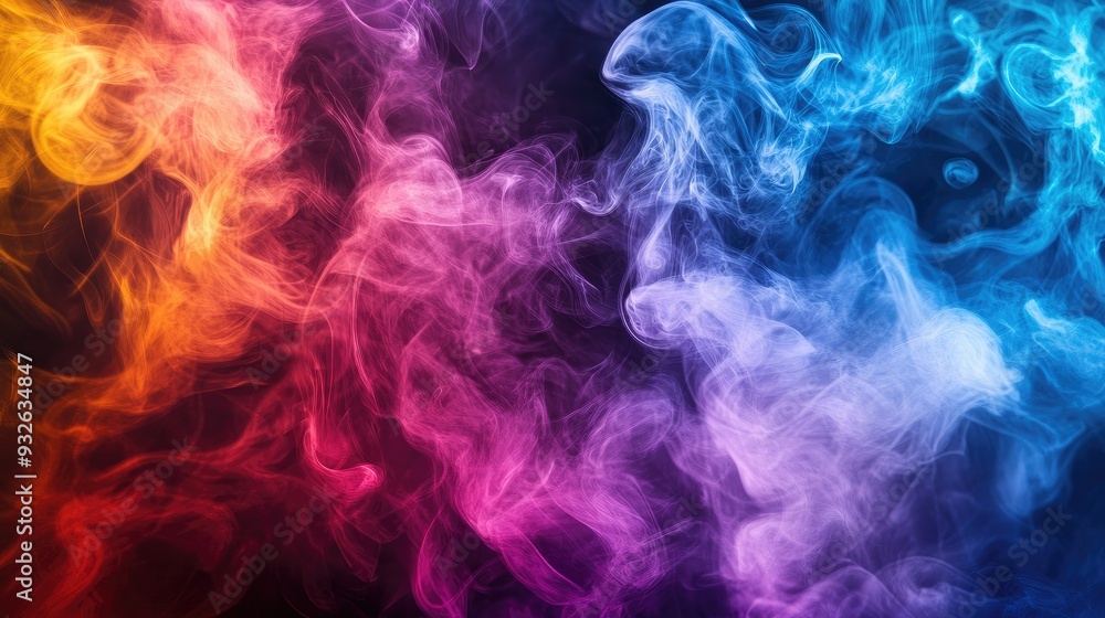 Abstract smoke patterns in vibrant colors, creating a mystical and ethereal effect. Abstract smoke patterns in vibrant colors, creating a mystical and ethereal effect.