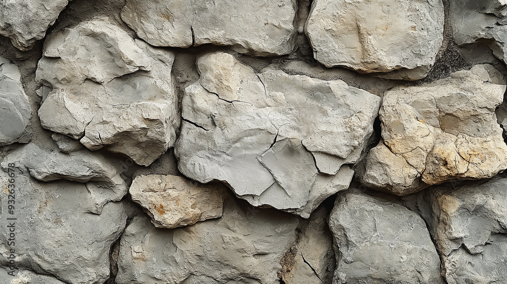 A wall made of rocks with a rough texture A wall made of rocks with a rough texture