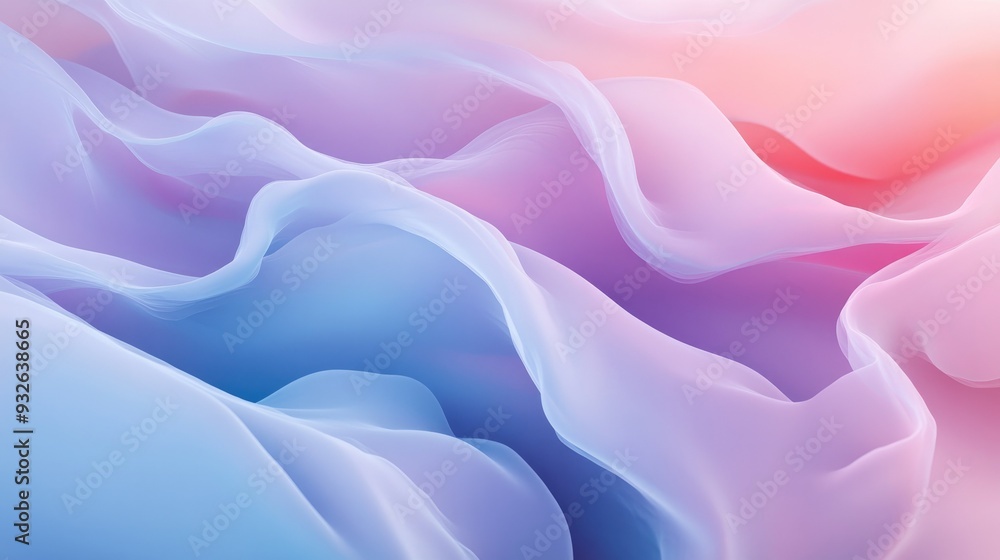 Obraz premium Soft, pastel gradients blending seamlessly into each other, creating a serene abstract background.